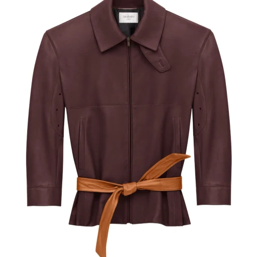 Saint Laurent Zip-Up Belted Jacket