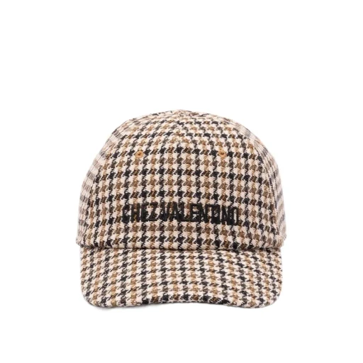 Valentino	Houndstooth Logo Embroidered Baseball Cap