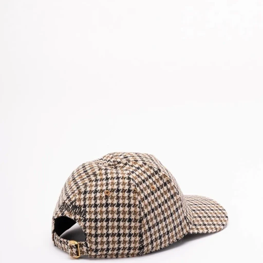 Valentino	Houndstooth Logo Embroidered Baseball Cap