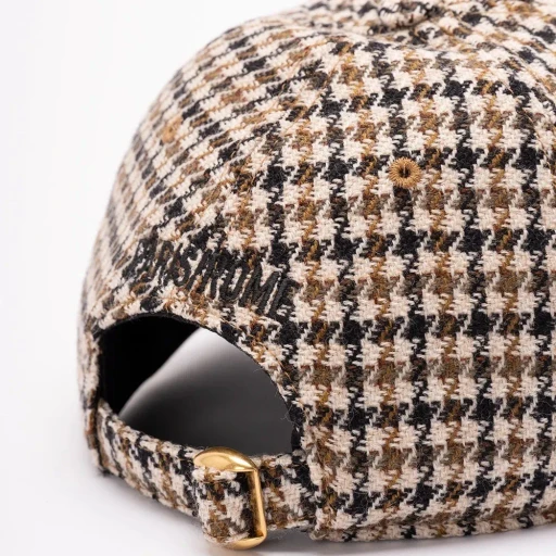 Valentino	Houndstooth Logo Embroidered Baseball Cap