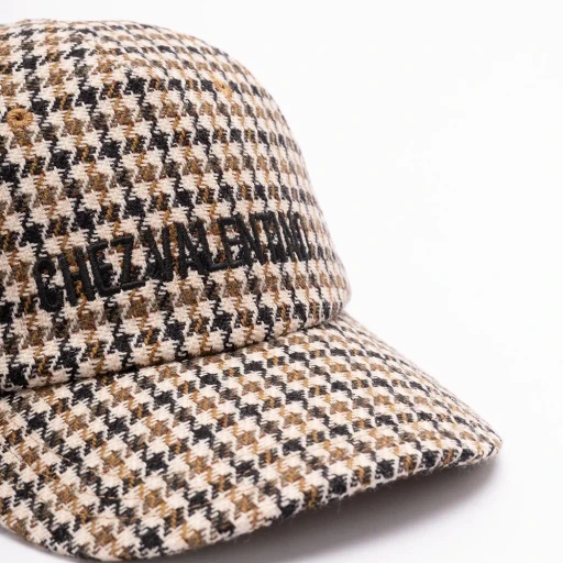 Valentino	Houndstooth Logo Embroidered Baseball Cap