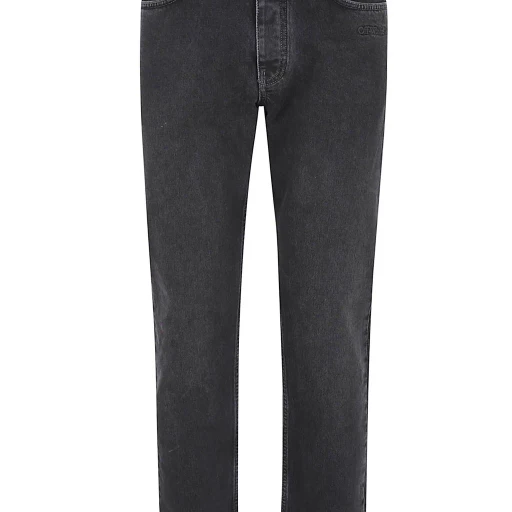 Off-White Logo Patch Straight Leg Jeans