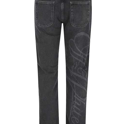 Off-White Logo Patch Straight Leg Jeans