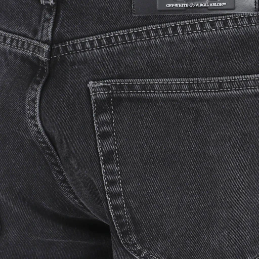 Off-White Logo Patch Straight Leg Jeans