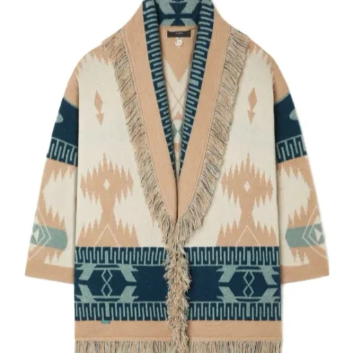 Alanui Icon Jacquard Fringed Belted Cardigan