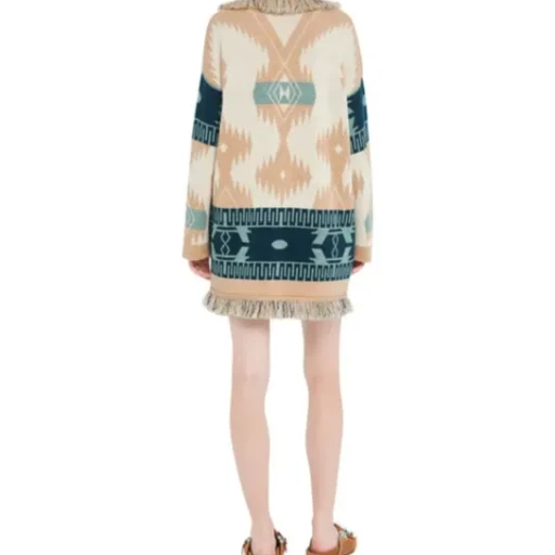 Alanui Icon Jacquard Fringed Belted Cardigan