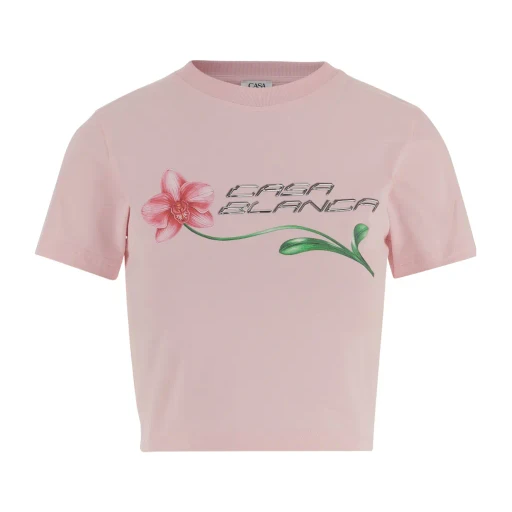 Casablanca Logo Print Crop Top