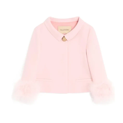 Crepe Couture Jacket With Feathers