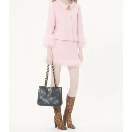 Crepe Couture Jacket With Feathers