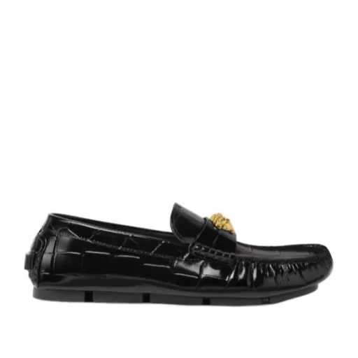 Versace Embossed Drivers Loafers