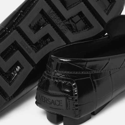 Versace Embossed Drivers Loafers