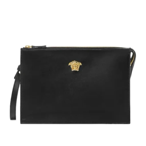 Versace Medusa-Head Zipped Clutch Bag
