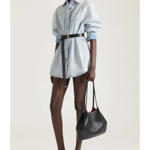 Cocoon Dress In Light Blue Denim
