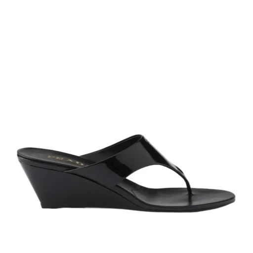 Patent-Leather Wedge Sandals