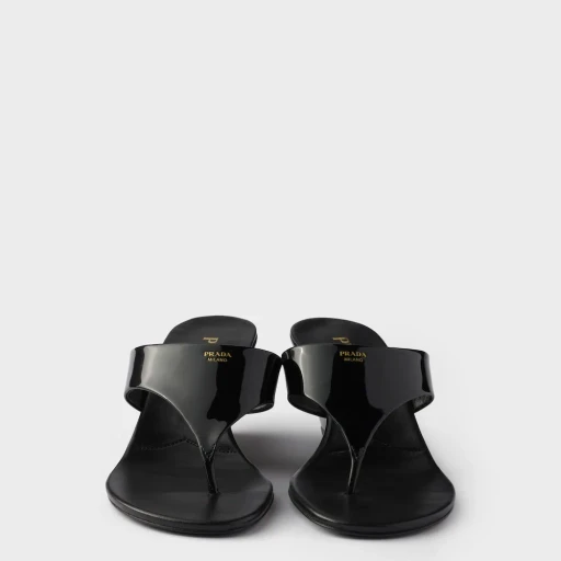 Patent-Leather Wedge Sandals