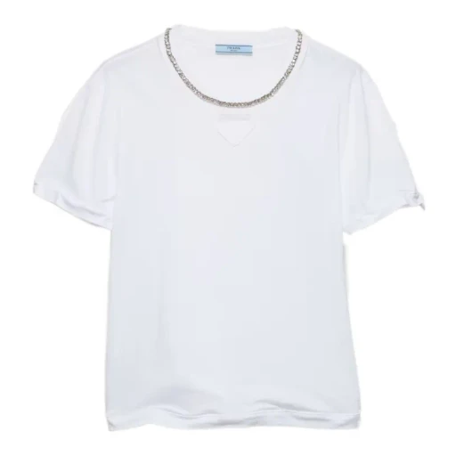 Prada Triangle-Patch Crewneck T-Shirt