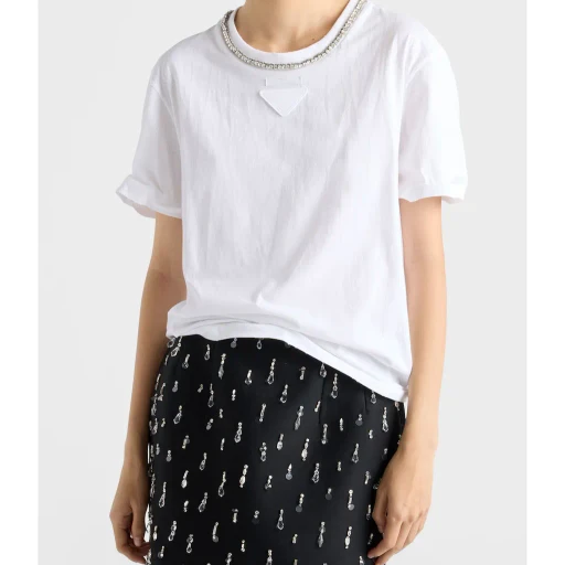 Prada Triangle-Patch Crewneck T-Shirt