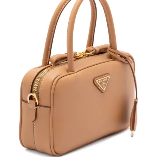 Prada Triangle-Logo Zipped Handbag