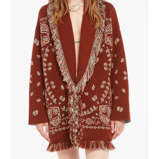 Alanui Fringed Bandana Cardigan