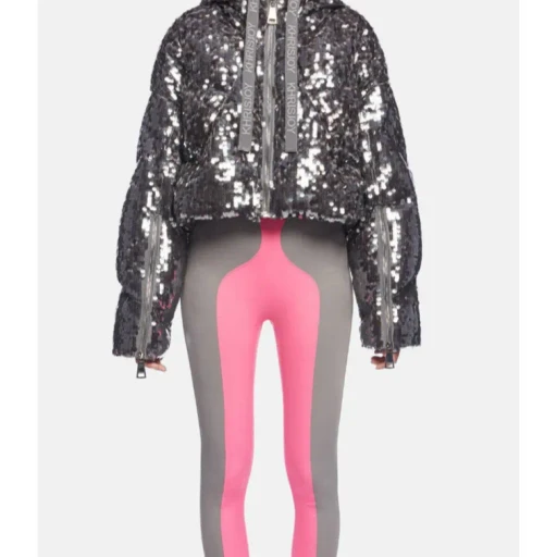 Crop Iconic Milano In Macro Sequins Silver