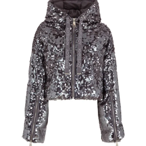 Crop Iconic Milano In Macro Sequins Silver