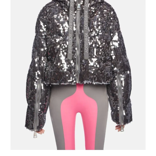 Crop Iconic Milano In Macro Sequins Silver