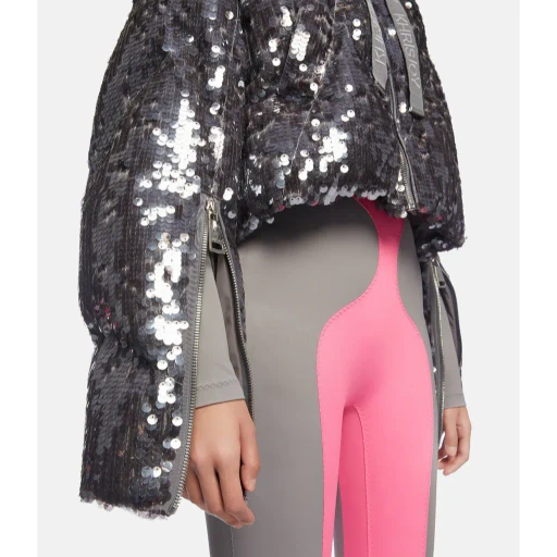 Crop Iconic Milano In Macro Sequins Silver