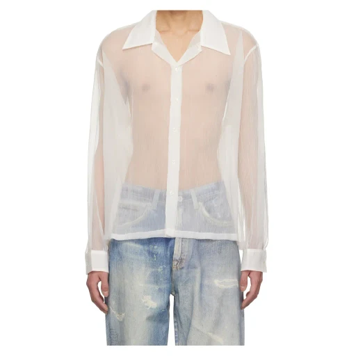 Sheer Button-Up Shirt