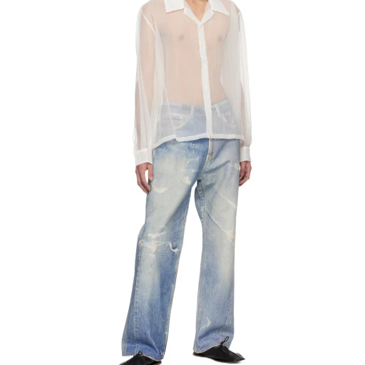 Sheer Button-Up Shirt