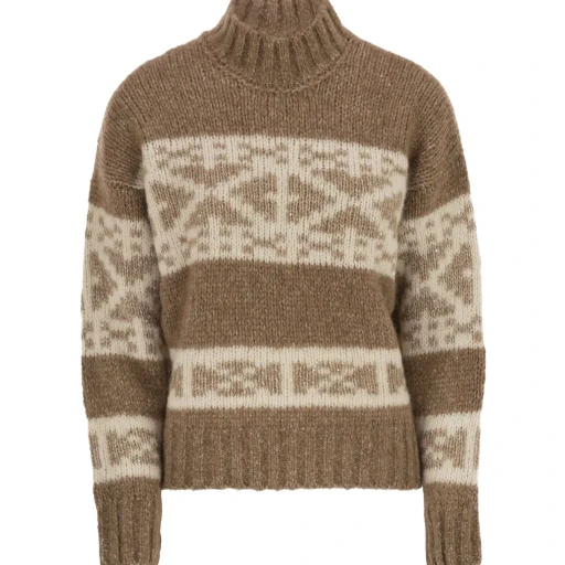 Peserico Geometric High Neck Knitwear