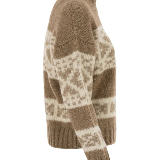 Peserico Geometric High Neck Knitwear