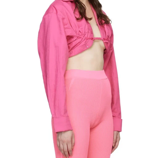 Jacquemus Machou Cropped Long-Sleeved Top