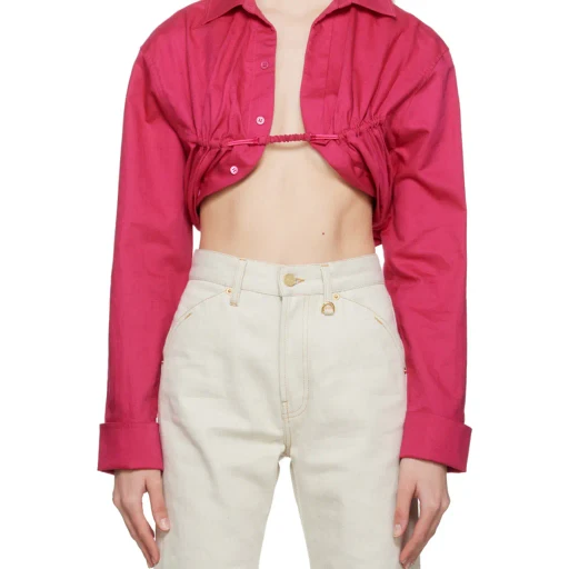 Jacquemus Machou Cropped Long-Sleeved Top