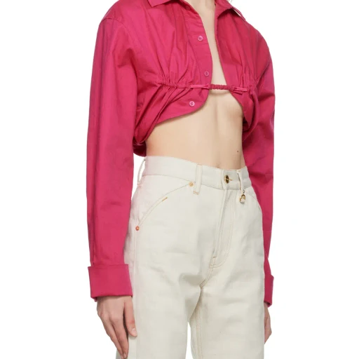Jacquemus Machou Cropped Long-Sleeved Top