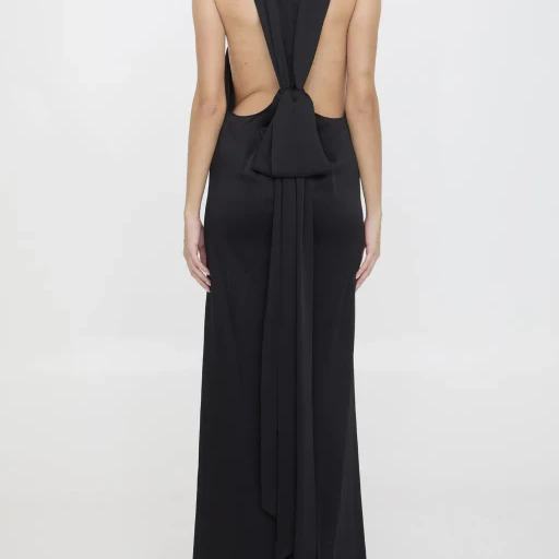 Saint Laurent Back-Tie Sleeveless Dress