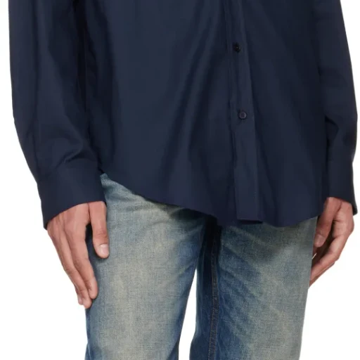 Balmain Collared Long-Sleeve Poplin Shirt