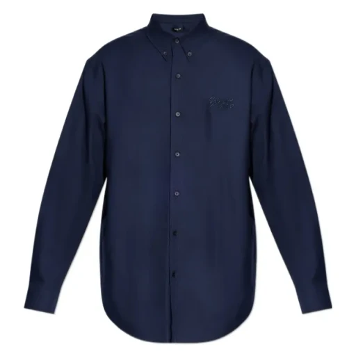 Balmain Collared Long-Sleeve Poplin Shirt