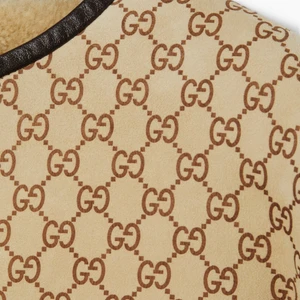 Gucci Printed Gg Shearling Jacket