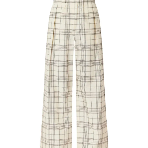 Plaid Wide-Leg Casual Pants