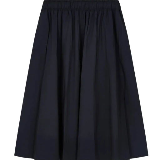 Elastic Waist Midi Skirt