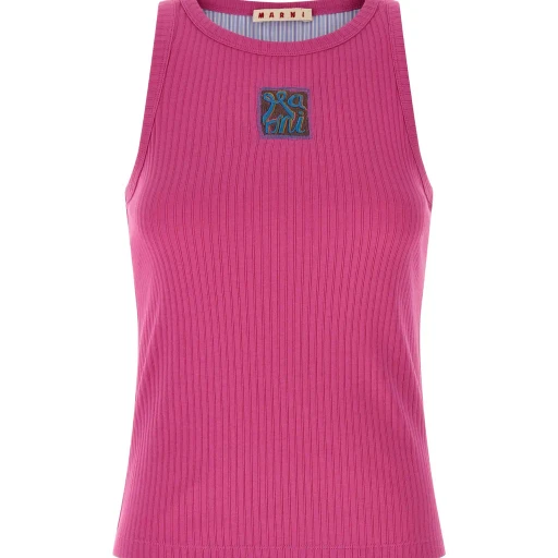 Marni Logo Patch Knitted Tank Top
