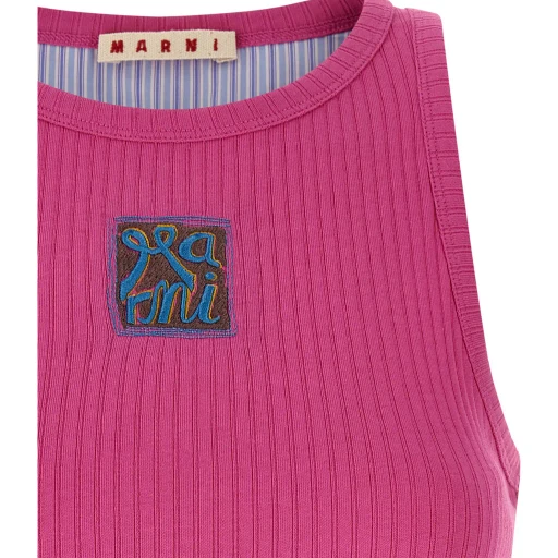 Marni Logo Patch Knitted Tank Top