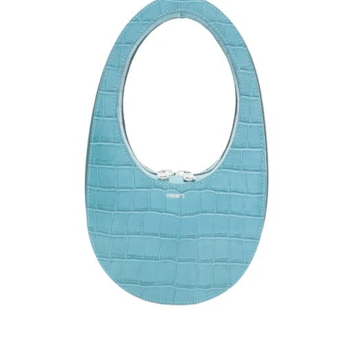 Mini Croc-Effect Zip Tote Bag