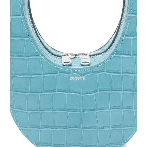 Mini Croc-Effect Zip Tote Bag