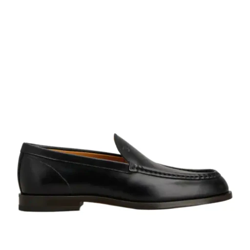 Embossed-Logo Leather Loafers