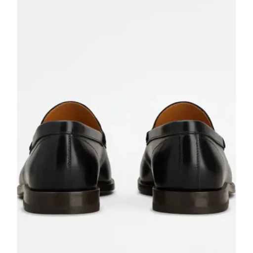 Embossed-Logo Leather Loafers