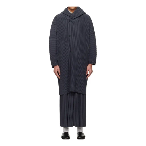 Pleated Long-Sleeved Coat