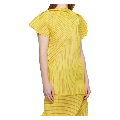 Pleated Semi-Transparent Plain Weave Cover-Up