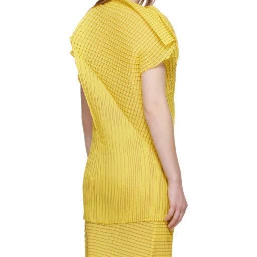 Pleated Semi-Transparent Plain Weave Cover-Up