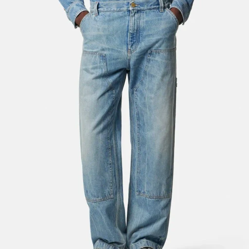 Versace Logo Patch Cargo Jeans